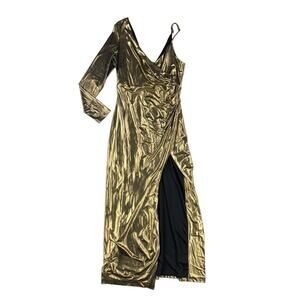 Bardot - Aurel One-shoulder Metallic Gown In Gold